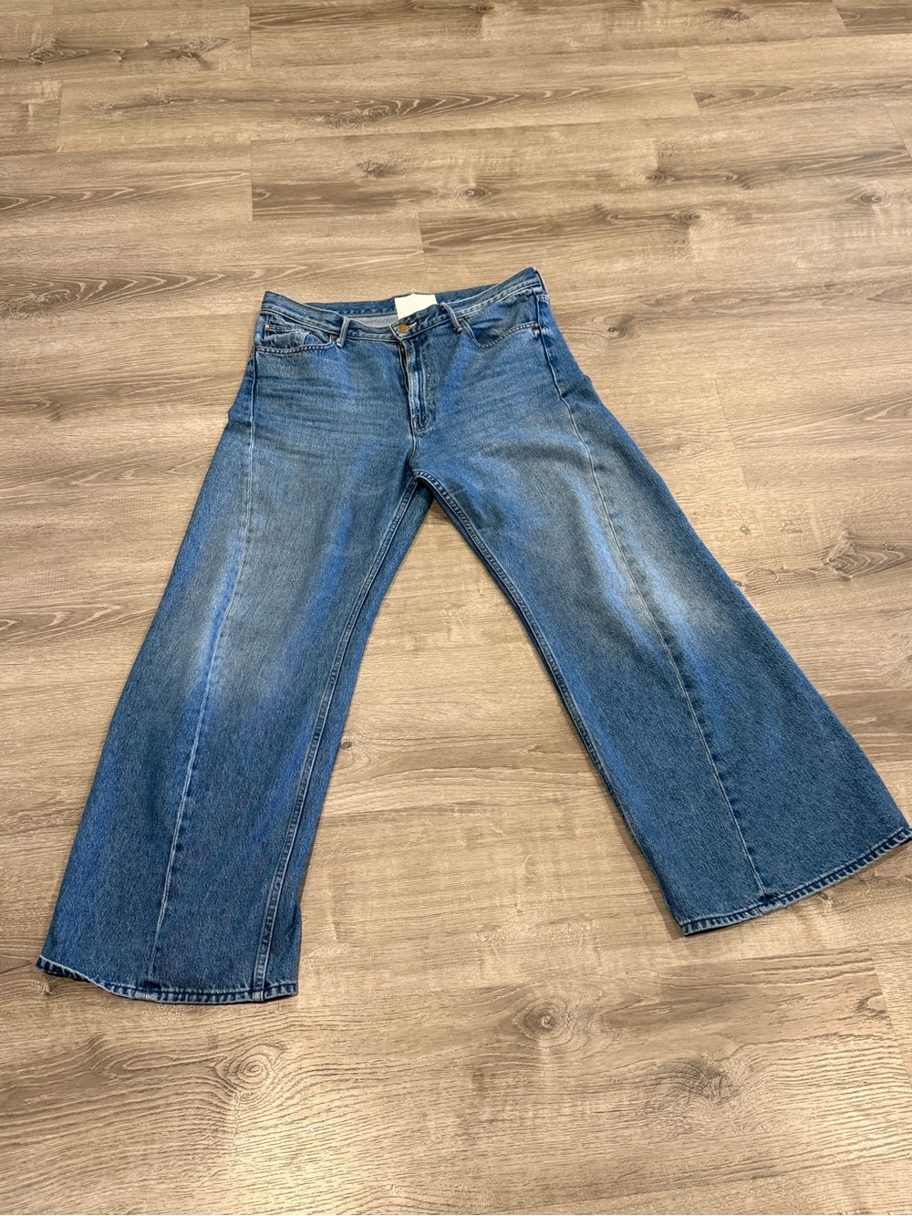 Wide Leg Women's Jeans - Blue
